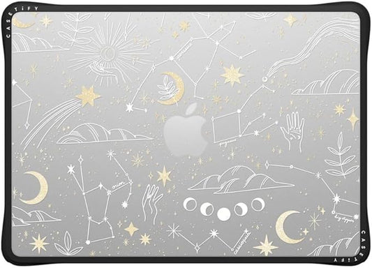 CASETiFY Impact MacBook Air 13.6" (M2-M5) Case [Cushioned Impact Corners/Scratch-Resistant/Anti-Slip Grip] - Stargazing - Clear Black
