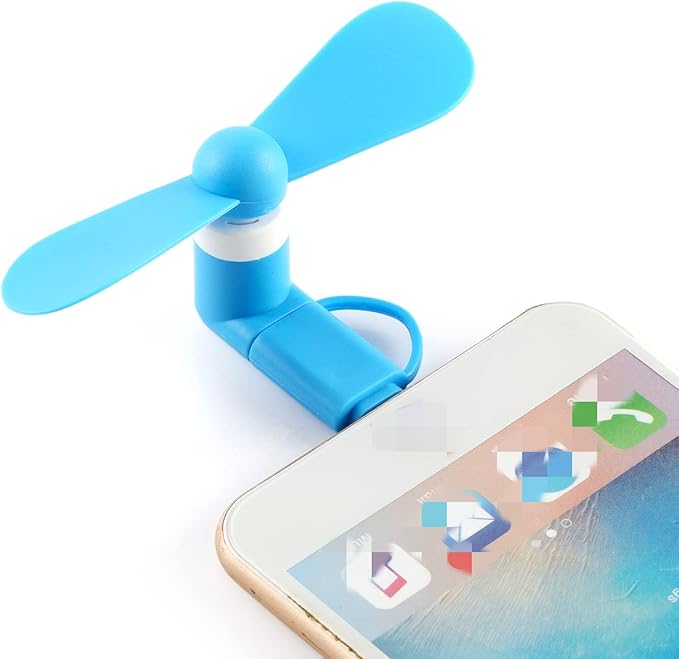 DNTESR Mini Cell Phone Fan 2-in-1 Fan Compatible for iPhone, iPad, Android Smartphone,Tablet - Colorful and Powerful- Cell Phone Summer Accessories (6-Pack)
