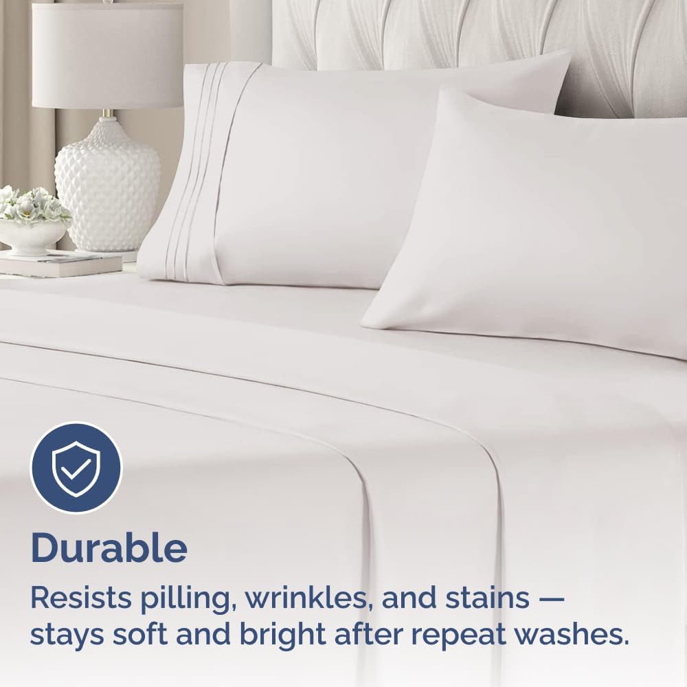 Queen Pillow Cases by [Brand Name] - Ultra Soft Hotel Quality - Wrinkle-Free & Fade Resistant - Light Grey, Set of 4