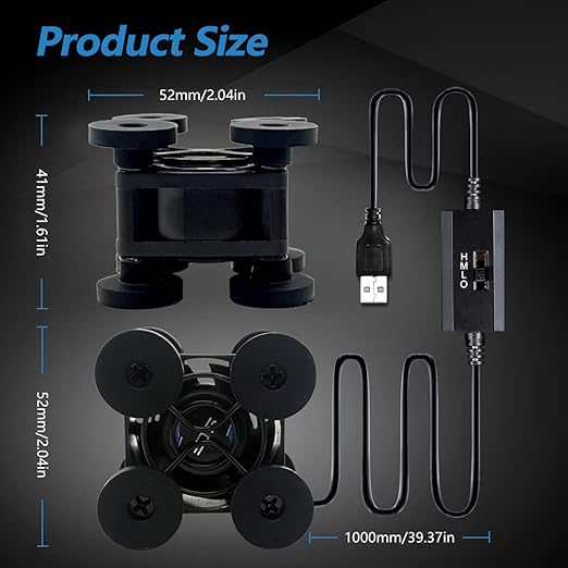 SCCCF Mini, Compact 40mm x 20mm USB Fan, for VR Gear, Aquarium, Roku, Router, Raspberry Pi, Cosplay, Helmet Cooling Ventilation