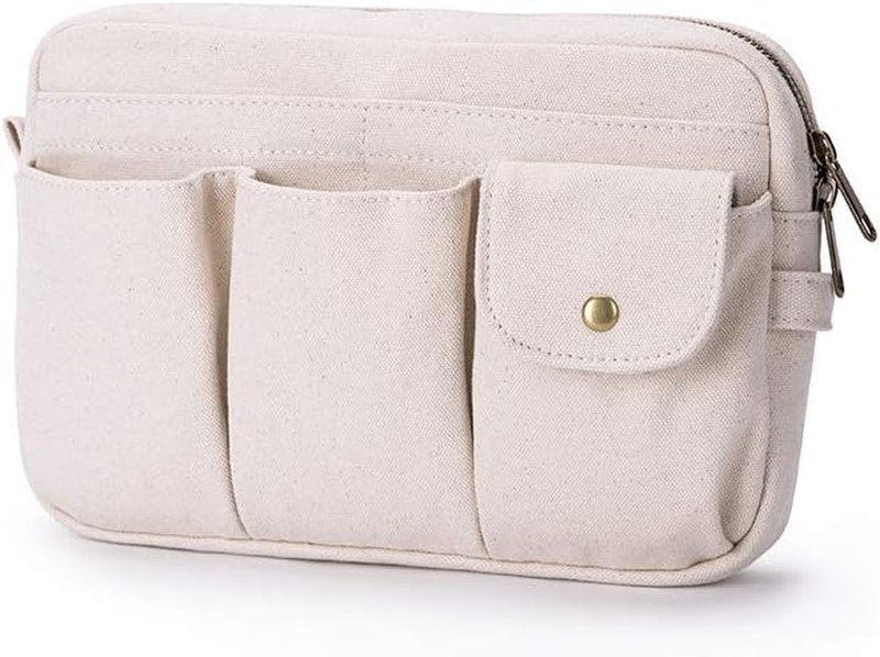 Cosmetic Storage Bag - Cute Travel Makeup Organizer | Pure Cotton Canvas, Zip-Up Design, Hanging Option