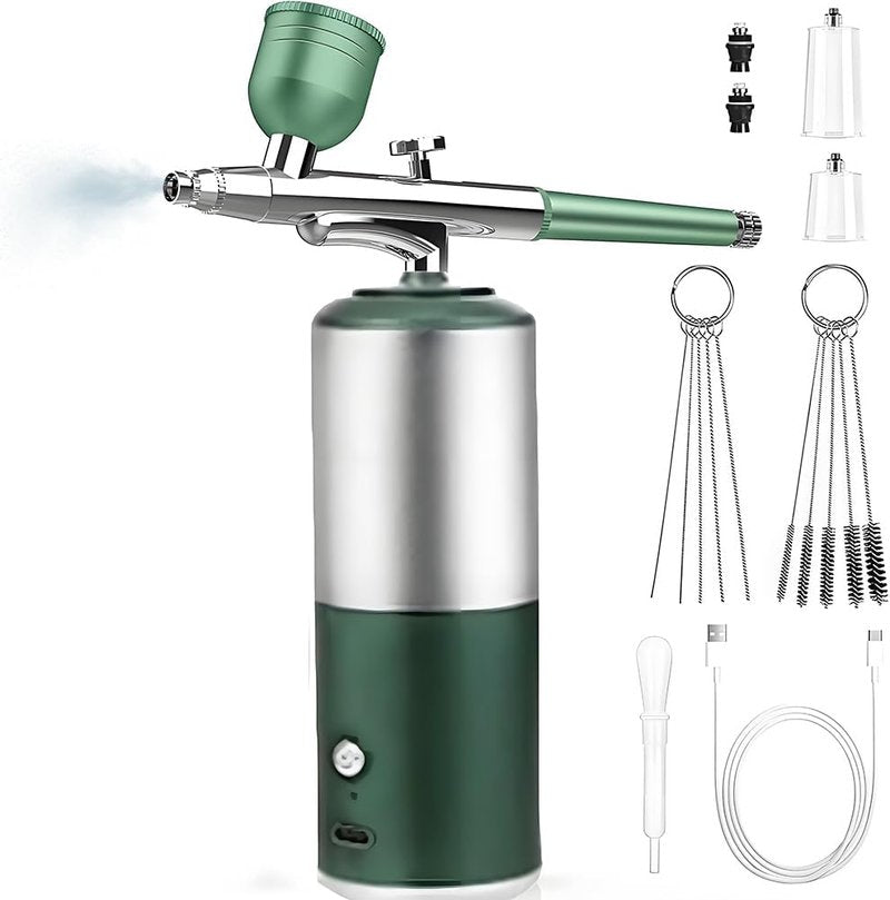 Oxygen Facial Machine - Portable Rechargeable Facial Steamer for Skin Rejuvenation | Green Color
