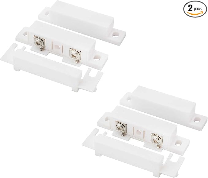 FOCMKEAS 2Pcs Magnetic Reed Switch Wired Surface Mount Normally Closed NC Contact Sensor Alarm Magnetic Door Switch with 2 Wires, PVC, MC-31