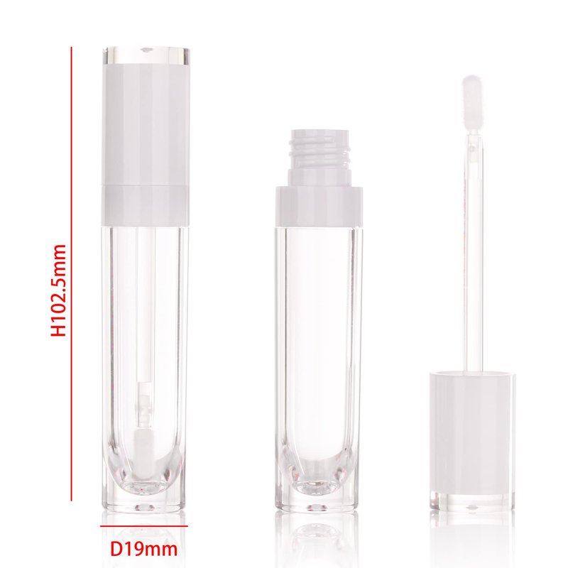 COSIDEA 26 pcs Refillable Empty 8ml Lip Gloss Tubes with clear Wand，Round white Lipgloss Containers，DIY cosmetic packing Container Bulk Wholesale
