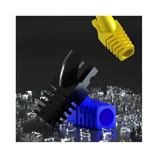 VIVOCH 50 Pcs Cat5 Cat5E Cat6 Strain Relief Boot, RJ45 Plug Connector Cover Modular Network Plug Connector Cap Cable Connector Boots, Transparent