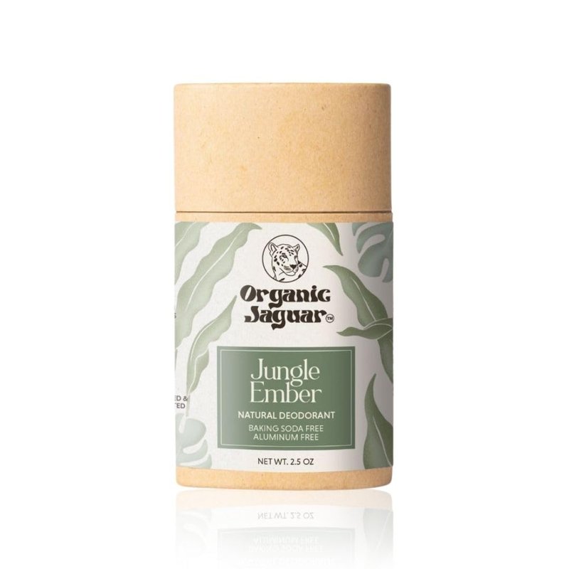 Organic Jaguar Aluminum Free Deodorant for Women and Men, 100% Natural Deodorant with Coconut Oil, Shea Butter, Baking Soda Free, Safe for Sensitive Skin, Long Lasting, Unisex, Jungle Ember, 2 oz