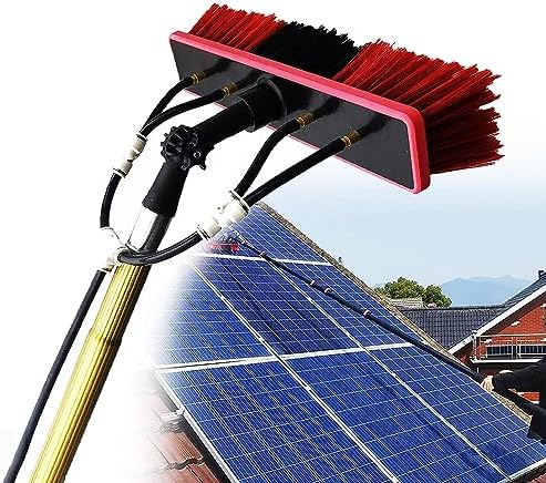 Window Cleaning Pole, Water Fed Telescopic Brush Extendable Cleaner Conservatory Roof Suitable for Photovoltaic Panel Cleaning Trucks-12m/40ft,Roof Cleaning Tools Window Clea