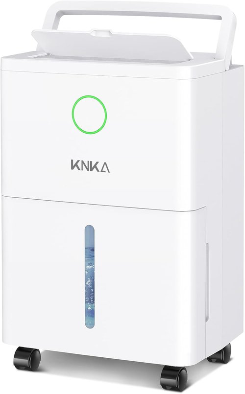 KNKA Dehumidifier - 1600 Sq.Ft. Capacity | 21 Pint Home Unit with Drain Hose & Intelligent Humidistat