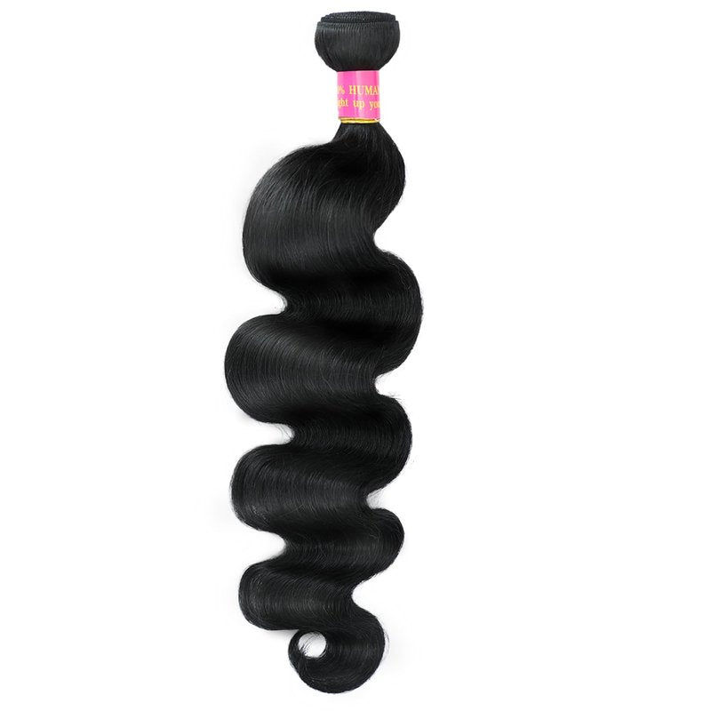 Fopeela 12A Body Wave Bundles Human Hair 1 Bundle 20 Inch 100% Unprocessed Brazilian Virgin Body Wave Human Hair Bundles for Women Natural Black