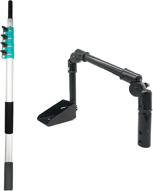 Gutter Cleaning Tools,Metal Rain Gutter Cleaner,Multi-Angle Gutter Cleaning from The Ground,4-13.5FT Extension Pole High Reach Leaf Cleaning from Gutter Guard.