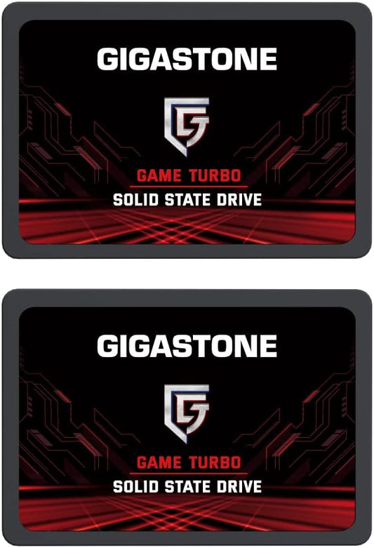 Gigastone 128GB Game Turbo SSD (2-Pack) Up to 500MB/s with SLC Caching Gaming/PC/Desktop/Laptop Upgrade SSD 5-Year Warranty 2.5" SATA Internal Disk Solid State Drives 2.5 inches SATA 3.0 Disk