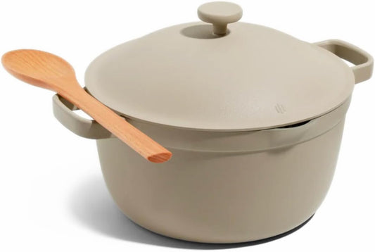 Our Place Perfect Pot - 5.5 Qt Ceramic Cookware with Lid & Spatula | Patented 8-in-1 Nonstick, PFAS-Free, Oven-Safe Up to 450°F