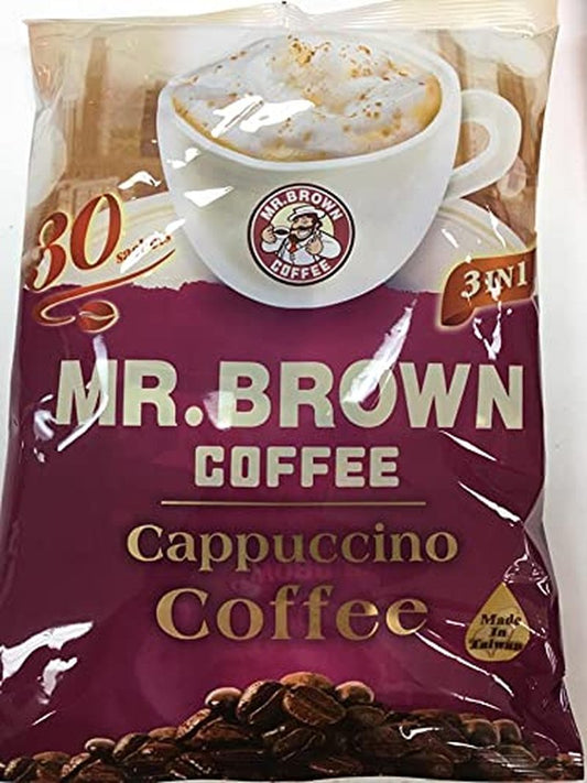 Mr. Brown 3 in 1 Instant Coffee 30 Sachets (Cappuccino, 2 Packs)