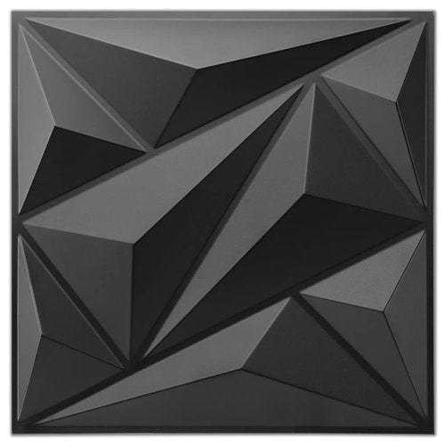 Art3dwallpanels 3D Wall Panels - Diamond PVC Flower Textured Décor for Living Room | Black, 12''x12'', 32 Sq.Ft.