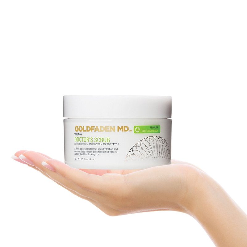 Goldfaden MD Doctors Scrub – Ruby Crystal Microderm Exfoliator – Daily Face Polish with Hyaluronic Acid & Seaweed Extract – Brightens, Smooths Texture & Reduces Appearance of Pores – 3.5 fl oz