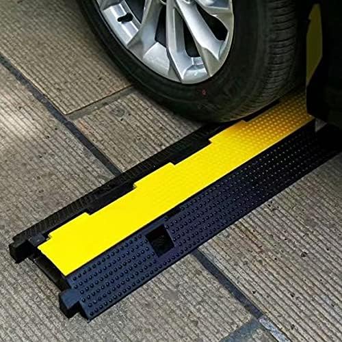 YONSHENG Rubber Cable Ramp Cord Cover Cable Protector Ramps Wire Hose Protective 1 Channel 22000Lbs Load Capacity Traffic Speed Bump for Asphalt Concrete Gravel Driveway Indoor Outdoor, 1 Pack