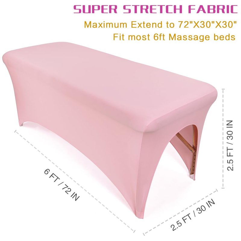 Fitted Pink Lash Bed Cover - 2-Piece Spandex Set for 6FT Lash Tables | Perfect Holiday Gift