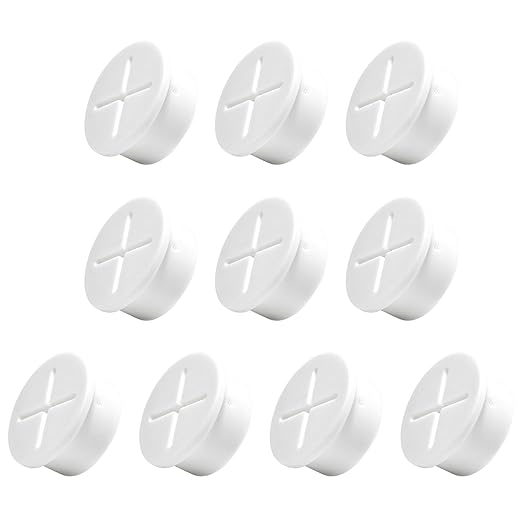 EASYEAH 10Pcs Desk Grommet, 1" (25mm) White Silicone Cord Hole Cover, Flexible Rubber Wire Grommets, Wall Grommets for Cables Management, Table, Countertop, Cabinets and Furnitures Wire Organizer
