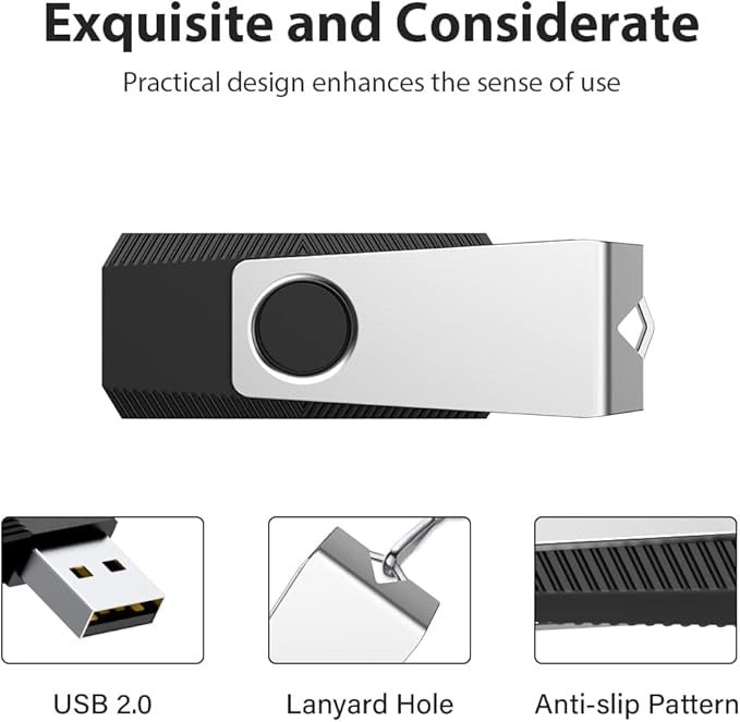 Aiibe 5 Pack 64GB Flash Drive USB Flash Drives 64GB Thumb Drive USB 2.0 Memory Stick USB Drives Jump Drive 64 GB Multipack (64G, 5 Mixed Colors: Black Red Cyan Green Purple)
