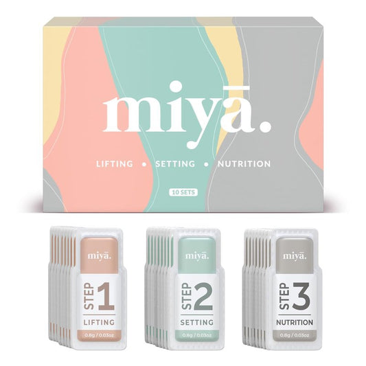 MIYA LASH 2 in 1 Brow Lamination & Lash Lift Lotion Set | Sachet Refill for Lash Lift Kit & Eyebrow Perm | Fast Acting 3-Step Lifting, Setting Lotions with Nutrition Serums | 10 Treatments | Salon Use