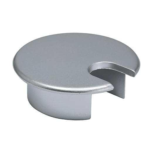 EASYEAH 1 Pcs Desk Grommet 1-3/8" / 35 mm, Desk Cord Hole Cover, Cable Grommet Metal Zinc Alloy Materilal, Desk Hole Grommet for Home & Office Pc, Detachable Cable Cord Organizer-Matte Silver