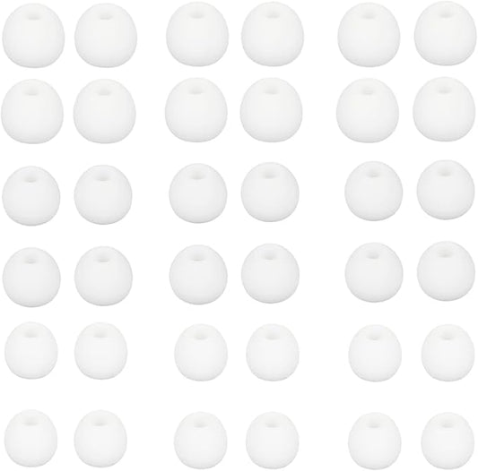 CYADCI Earbud Tips Soft and Comfortable Headphone Ear Tips Ear Bud Replacement Pieces Silicone Fit Most in-Ear Headphones，Inner Hole 3.8mm -5.5mm，18 Pairs White S/M/L Replacement Earbud Tips