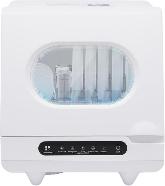 Countertop Dishwasher 1200W Portable Dishwashers 5 Washing Programs Mini Dishwasher for Small Apartments, White