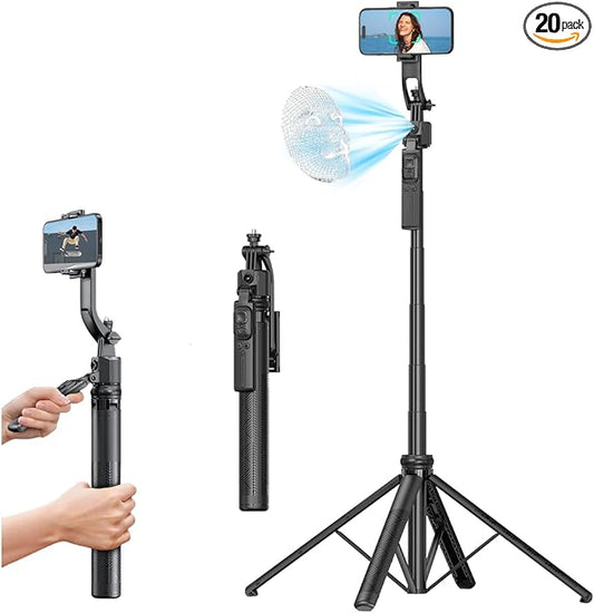 SESDOS Auto Face Tracking Tripod 360° Rotation with Stand,Smart Gesture Control Travel Selfie Stick for Content Creator Tiktok YouTube Vlog Video Live Streaming