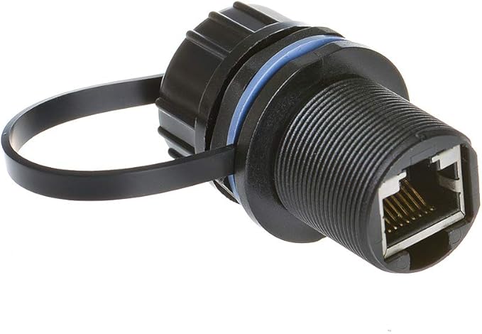 ANMBEST Panel Mounting Shielded RJ45 Waterproof Cat5/5e/6 8P8C Connector Ethernet LAN Cable Connector Double Head Coupler Adapter Female to Female with Waterproof/Dust Cap