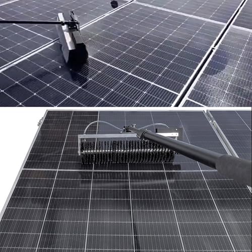 Automatic Solar Panel Cleaning Kit - 7.5m Adjustable Water Fed Pole with Roller Brush for Efficient Photovoltaic Panel Care, Roof Cleaning Tool for Solar Power Efficiency