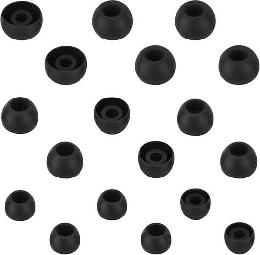 WKYMY Silicone Earbud Tips Replacement Ear Tips for in- Ear Headphones Rubber Tips Ear Buds Replacement Earbuds Tips 9 Pairs S M L, Black