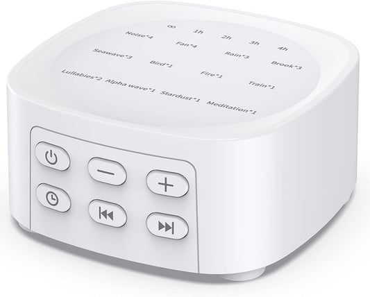 Sleepbox White Noise Sound Machine - 25 Soothing Sounds, 36 Volume Levels, Portable Design for Home & Travel