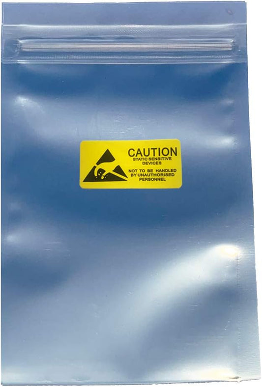 Daarcin 200pcs Anti Static Bags,ESD Bags 3.93X5.9in/10X15cm Resealable for SSD HDD with 200pcs Labels,Translucent Antistatic Bag for Varieties of Electronic Device