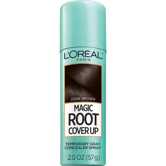 L'Oreal Paris Magic Root Cover Up Gray Hair Spray, 100% Gray Hair Coverage with Buildable, Lightweight, Transfer-Resistant, and Temporary Formula, Ammonia-Free, Dark Brown, 2 oz (1 Count)
