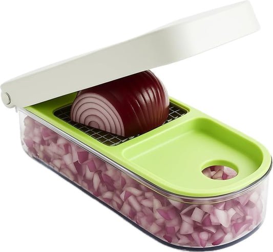 Vidalia Chop Wizard - Vegetable & Fruit Chopper with 2-Cup Base | Stainless Steel Blades, Dishwasher Safe