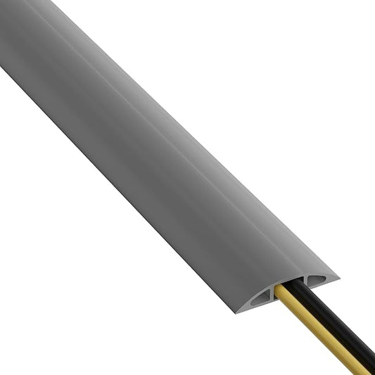 D-Line Cable Protector, 1/2 in H, 6 ft L, 2-3/8 in W, 1 Channel, PVC, Gray CC-4-1 Each