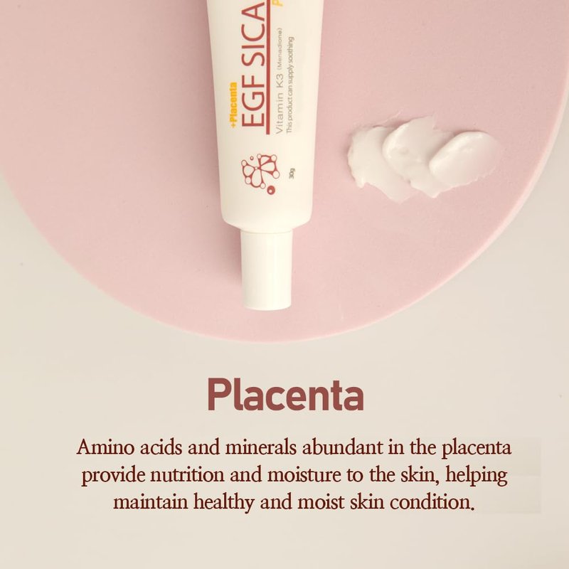 Placenta EGF SICA Cream1.05oz 30g. Bruise Cream. Improve Blush,dark cirles skin. After scar, acne treatment. nourishing.Elasticity.Vatality skin. KoreanCICA .
