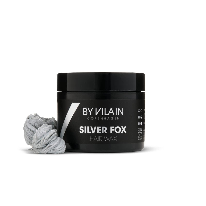 By Vilain Silver Fox Mud Wax - Super Strong Hold Medium Shine Clean Cut Look Long Lasting Hair Pomade Easy to Style for Fullness & Texture Smoothing & Slick Hair Molding Wax Paste Gel for Men 2.2oz