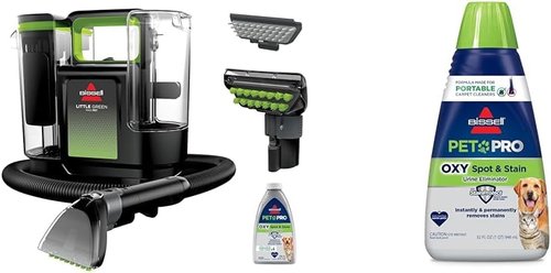 BISSELL® Little Green® Max Pet Portable Carpet Cleaner - Deep Clean Upholstery & Auto | 32 oz. OXY Formula