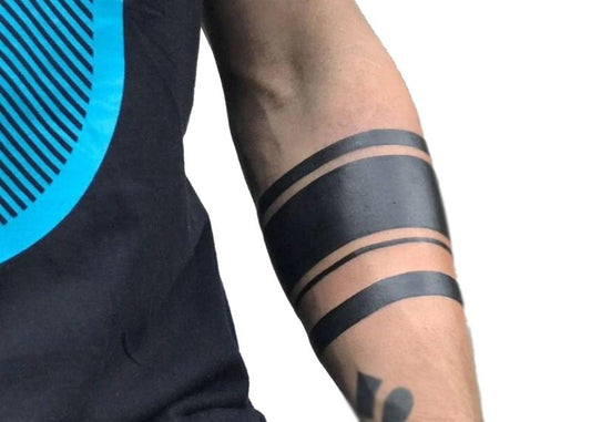 Black Armband Fake Tattoos – 2 A4 Sheets | Realistic Temporary Tattoo Bands for Arms & Thighs | Waterproof & Easy to Apply