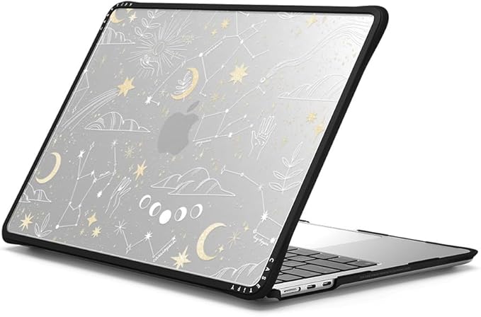 CASETiFY Impact MacBook Air 13.6" (M2-M5) Case [Cushioned Impact Corners/Scratch-Resistant/Anti-Slip Grip] - Stargazing - Clear Black