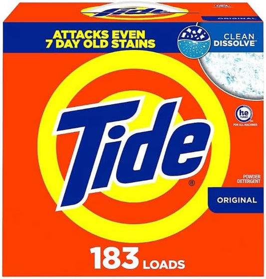 Tide Original Powder Detergent, Clean Dissolve, 183 Loads.