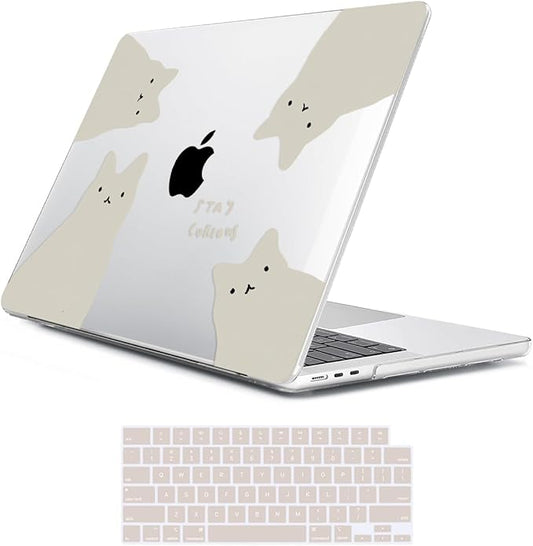 HOHAIYOO for 2026 2025 2024-2022 MacBook Air 13 inch Case M5 A3449 M4 A3240 M3 A3113 M2 A2681 with Touch ID& 13.6" Liquid Retina Display, Hard Shell&Keyboard Cover&Screen Protector&Webcam Cover, Cats