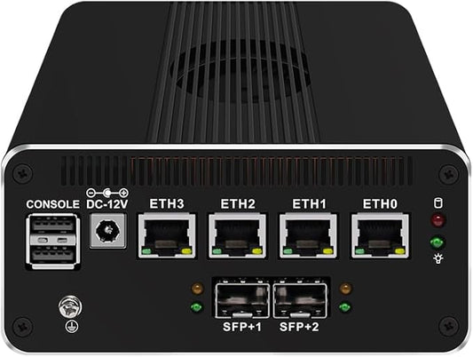 CWWK Intel Alder Lake N100(4C/4T Up to 3.4GHz)/N305(8C/8T Up to 3.8GHz) Dual SFP+10GbE Mini PC|4xIntel I226-V 2.5GbE |DDR5 Memory|PCI-E x4|HDMI+DP+Type-C (10 Gigabit N100, 32G RAM 1TB SSD)
