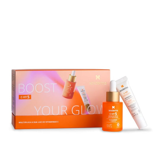 Sesderma C-VIT Special Pack C-VIT 5 Serum + C-VIT Radiance Glowing Fluid | 5 types of Vitamin C Skincare Gift Set for Dull, Tired Skin | Hyaluronic Acid + Proteoglycans + 5C Glowing Complex