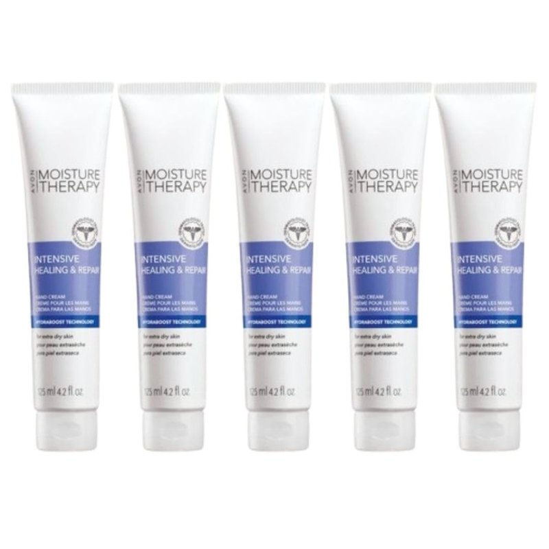 Avon Moisture Therapy Intensive Healing & Repair Hand Cream for Women & Men – Pack of 5, Deep Hydration Hand Moisturizer for Dry Cracked Skin, Hypoallergenic & Fragrance-Free, 4.2 oz Each