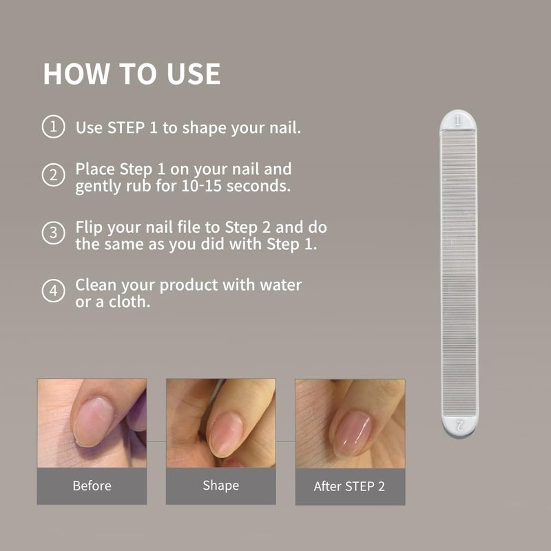 Wing Glass Nail File and Buffer – Nano Glass Nail Shiner, Professional Manicure Tool for Natural Glossy Finish, Washable & Reusable, 5 Colors, 5 Inch (Violet)
