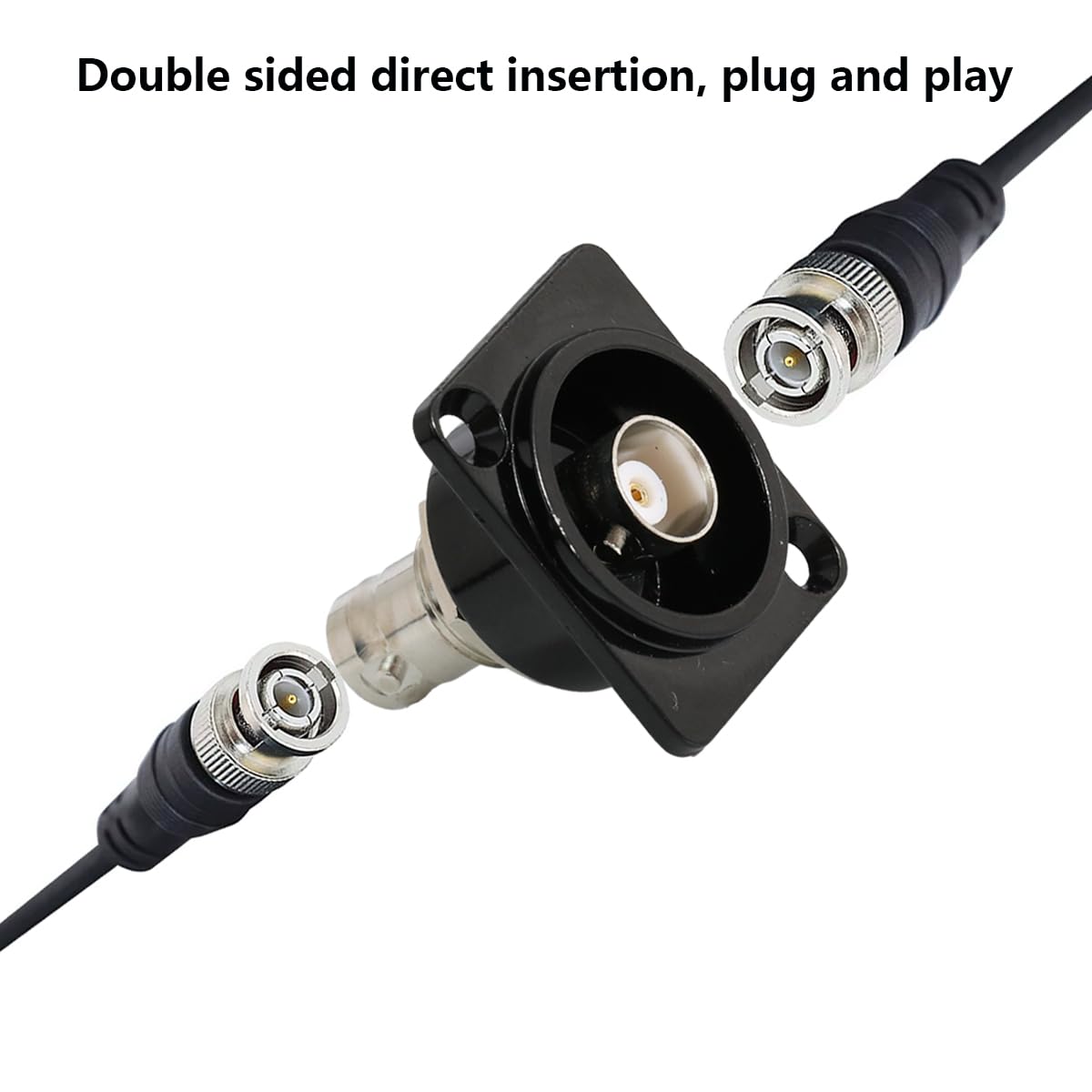 PENGLIN 2PCS BNC D Series Panel-Mount Connector, BNC Female to Female Adapter Bulkhead Connector, Coaxial Extension Coupler for Custom Communication & Surveillance Systems