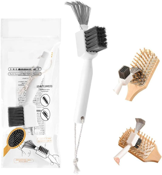 Skiennix Hair Brush Cleaner Tool - 2-in-1 Metal Wire Comb & Rake for Easy Hair Removal | Stiff Bristles
