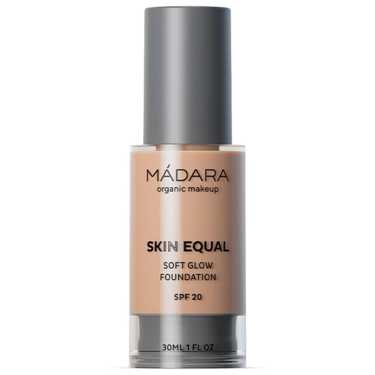 MÁDARA Skin Equal Soft Glow Mineral Foundation SPF15 Shade Rose Ivory 30, Liquid Foundation with Hyaluronic Acid for Mature Skin, Medium Coverage, Dewy Finish, Vegan, COSMOS Natural Certified 30 ml